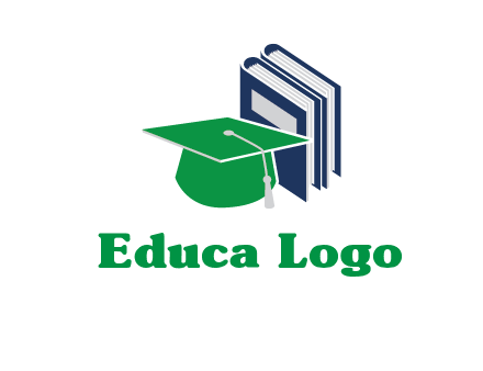 books with graduation cap logo