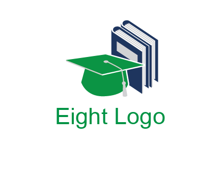 books with graduation cap logo
