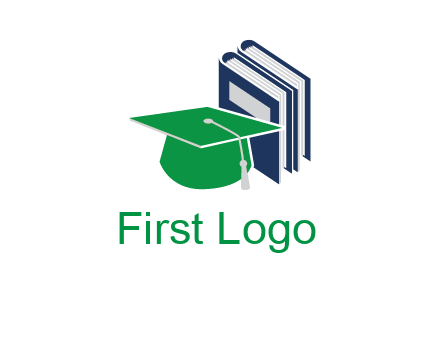 books with graduation cap logo