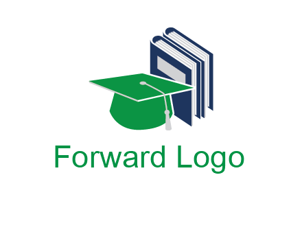 books with graduation cap logo