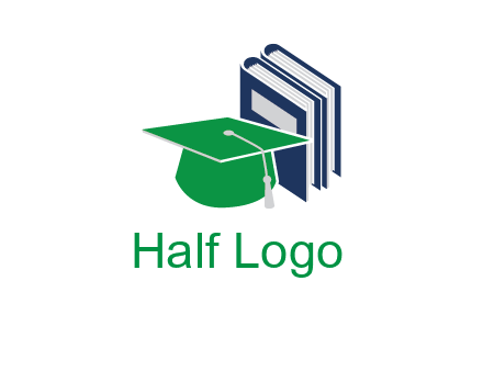 books with graduation cap logo
