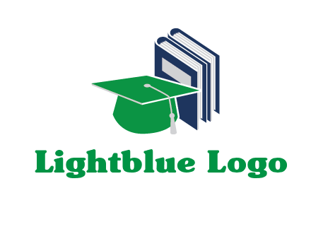 books with graduation cap logo