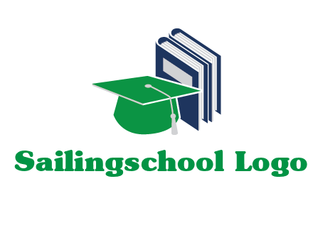 books with graduation cap logo