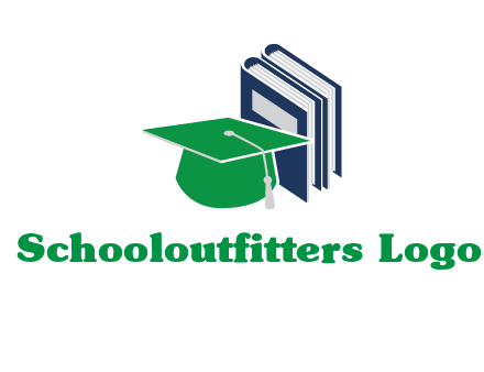 books with graduation cap logo