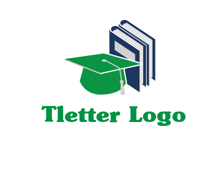 books with graduation cap logo