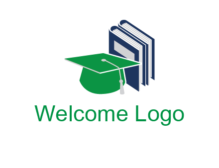 books with graduation cap logo