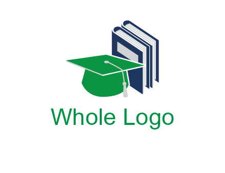 books with graduation cap logo