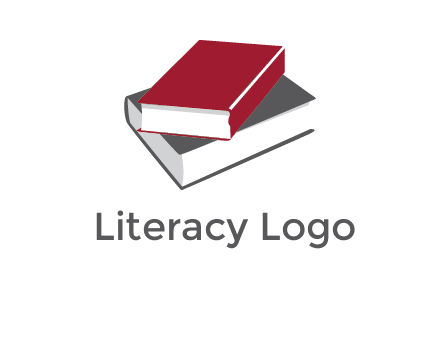 grey and red books logo