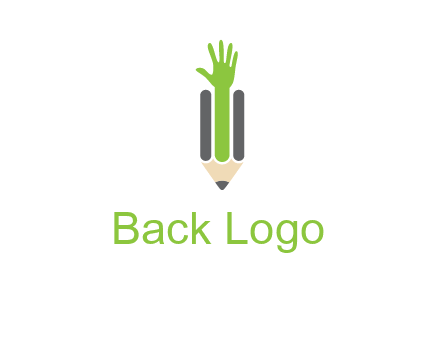green hand inside pencil logo