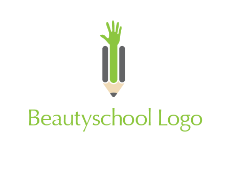green hand inside pencil logo
