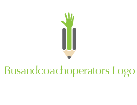 green hand inside pencil logo