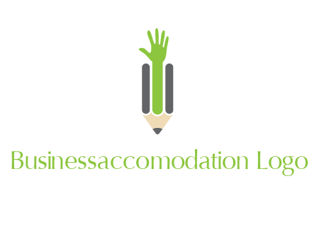 green hand inside pencil logo
