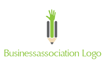 green hand inside pencil logo