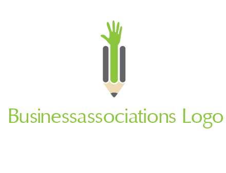 green hand inside pencil logo