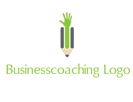 green hand inside pencil logo