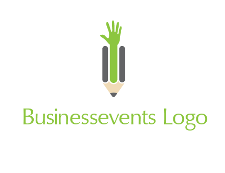green hand inside pencil logo