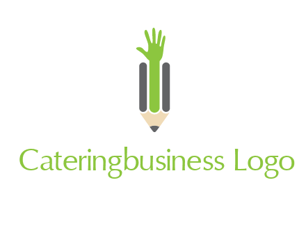 green hand inside pencil logo
