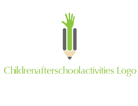 green hand inside pencil logo