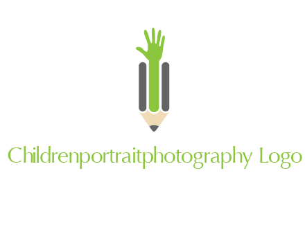 green hand inside pencil logo