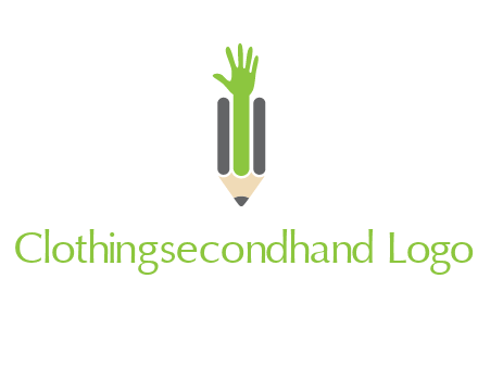 green hand inside pencil logo