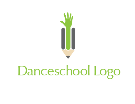 green hand inside pencil logo