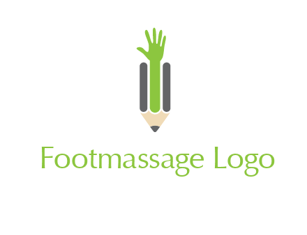green hand inside pencil logo