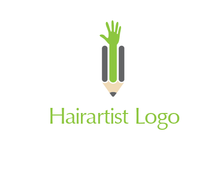 green hand inside pencil logo
