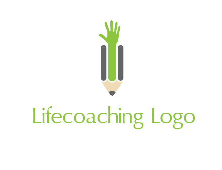 green hand inside pencil logo