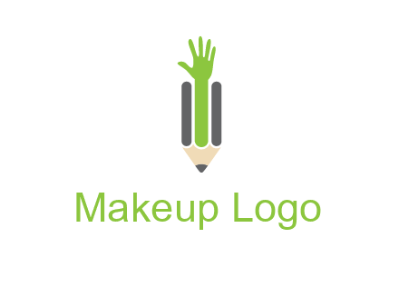green hand inside pencil logo