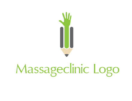 green hand inside pencil logo