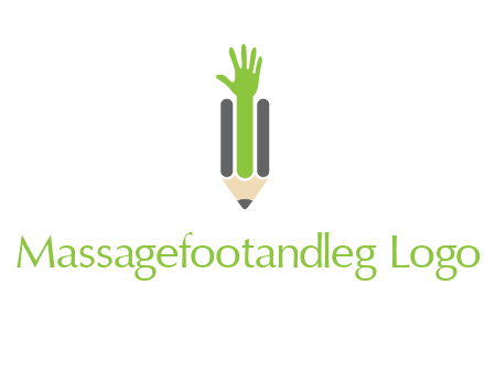 green hand inside pencil logo