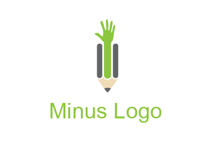 green hand inside pencil logo
