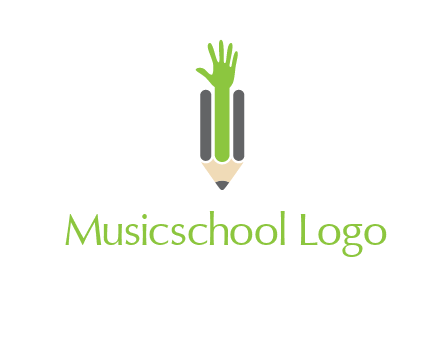 green hand inside pencil logo