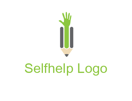 green hand inside pencil logo