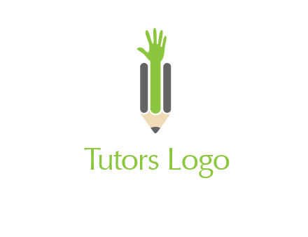 green hand inside pencil logo