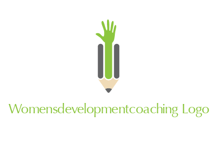 green hand inside pencil logo