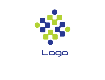 people icons geometric logo