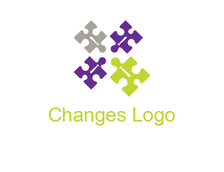 people wearing ties shaped like puzzles logo