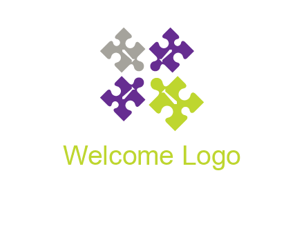 people wearing ties shaped like puzzles logo