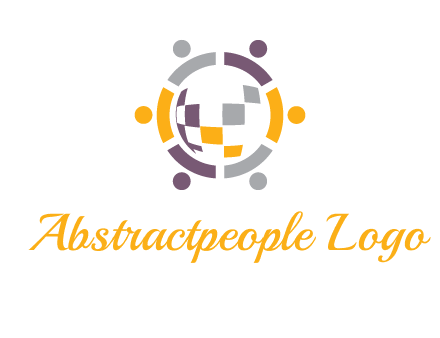 people and pieces forming a circle logo