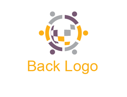 people and pieces forming a circle logo