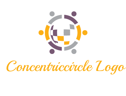 people and pieces forming a circle logo