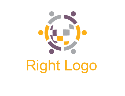 people and pieces forming a circle logo
