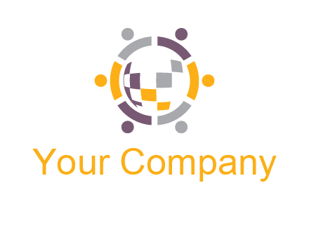 people and pieces forming a circle logo