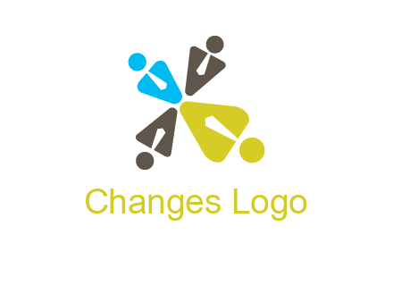 people wearing tie forming a clover leaf logo