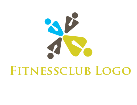 people wearing tie forming a clover leaf logo