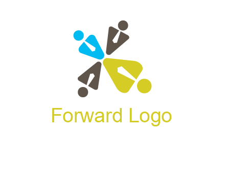 people wearing tie forming a clover leaf logo