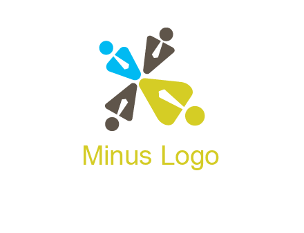 people wearing tie forming a clover leaf logo