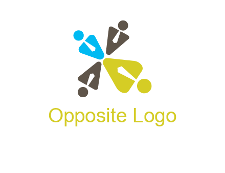 people wearing tie forming a clover leaf logo