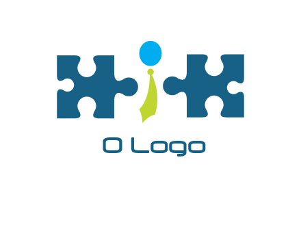 puzzle pieces with man wearing tie logo